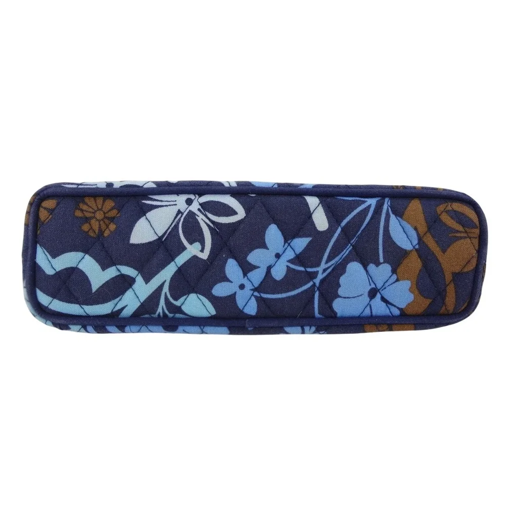 Vera Bradley Eyeglass Cosmetic Case Women's Katalina Blues Floral‎ Kiss Lock